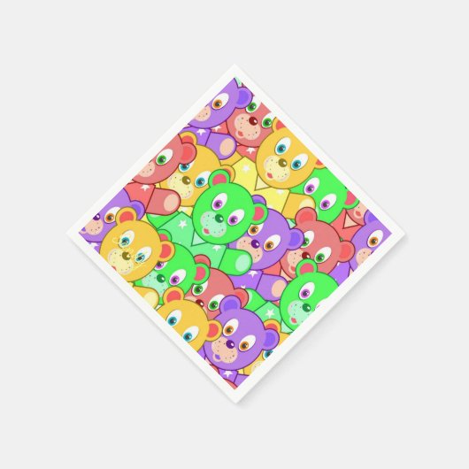 Papier luiers, kleurrijke Teddy Bear Servet (Hoek)
