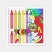 Papier luiers, kleurrijke verfworm servet (Voorkant)