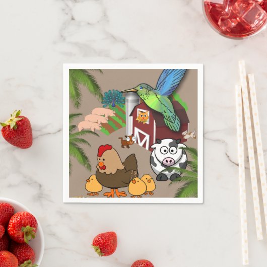 Papier luiers, Koe kippen Boerderij Servet (Insitu)