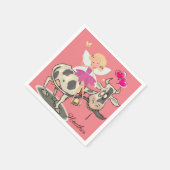 Papier luiers, lichte Koe roze harten Servet (Hoek)