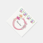 Papier luiers, liefdesroze bloemperken servet (Hoek)