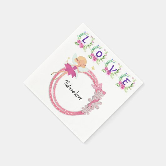 Papier luiers, liefdesroze bloemperken servet (Hoek)