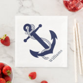 Papier-luiers - Nautisch thema Anchor en Rope Servet (Insitu)