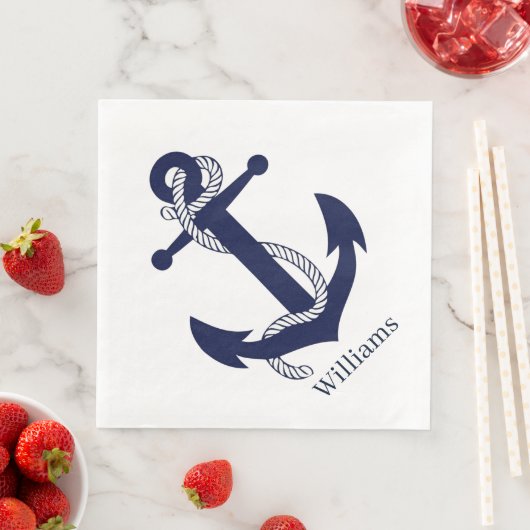 Papier-luiers - Nautisch thema Anchor en Rope Servet (Insitu)