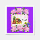 Papier luiers, Paarse roze rozen Servet (Voorkant)