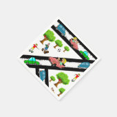 Papier luiers, Park Trees Cars Dog Napkins Servet (Hoek)