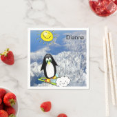Papier luiers, Penguin Skiing Clouds Mountains Servet (Insitu)