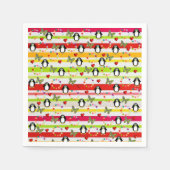 Papier luiers, pinguïn Red Hearts StripesButterfly Servet (Voorkant)