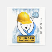 Papier luiers, polair Beer in aanbouw Servet (Voorkant)