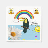 Papier luiers, regenboogparrot Sun Daisy Servet (Voorkant)