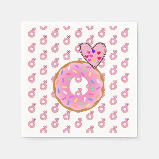 Papier luiers, roze aardbeiendonuts servet (Voorkant)