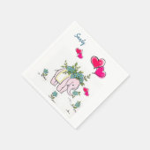 Papier luiers, roze harten, olifant servet (Hoek)