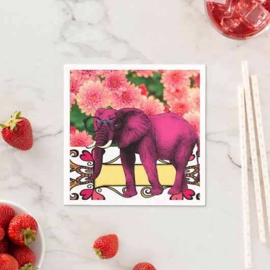 Papier luiers, roze olifant Napkins Servet (Insitu)