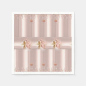 Papier luiers, roze roze roze glitter druppel Flor Servet (Voorkant)