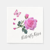 Papier luiers, roze roze roze vlinderharten servet (Voorkant)