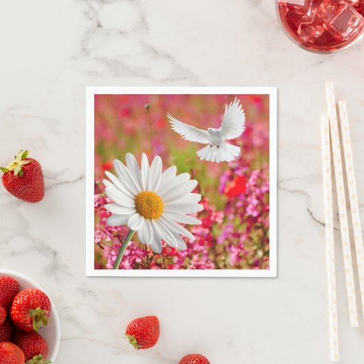 Papier luiers, roze witte dove Daisy Servet (Insitu)