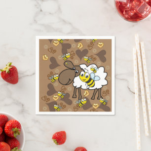 Papier luiers, schaap bruin hart servet