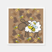 Papier luiers, schaap bruin hart servet (Voorkant)