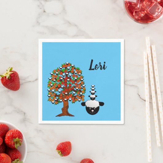 Papier luiers, schapenblauw servet (Insitu)