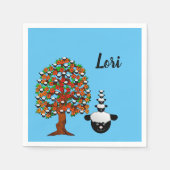 Papier luiers, schapenblauw servet (Voorkant)