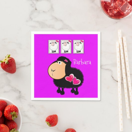 Papier luiers, schapenroze harten Paars Servet (Insitu)