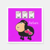 Papier luiers, schapenroze harten Paars Servet (Voorkant)