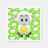 Papier luiers, schapenwolken, groen servet (Voorkant)