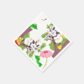 Papier-luiers, stelletjes, kikkers, Floral Servet (Hoek)