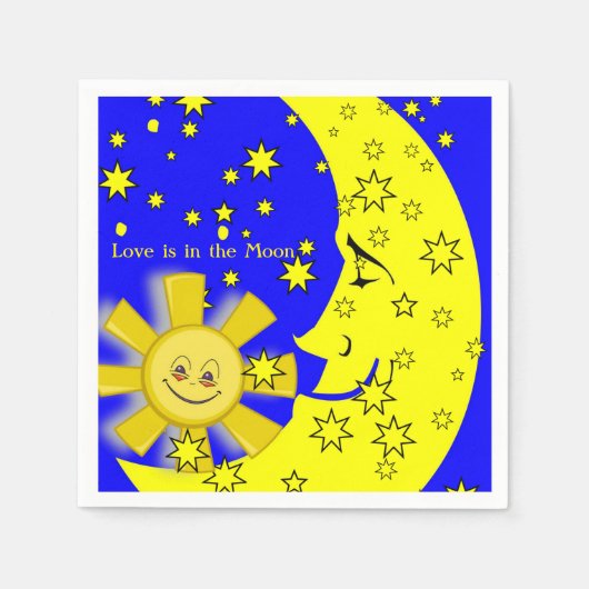 Papier luiers, Sun Moon Yellow Stars Blue Servet (Voorkant)