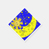 Papier luiers, Sun Moon Yellow Stars Blue Servet (Hoek)