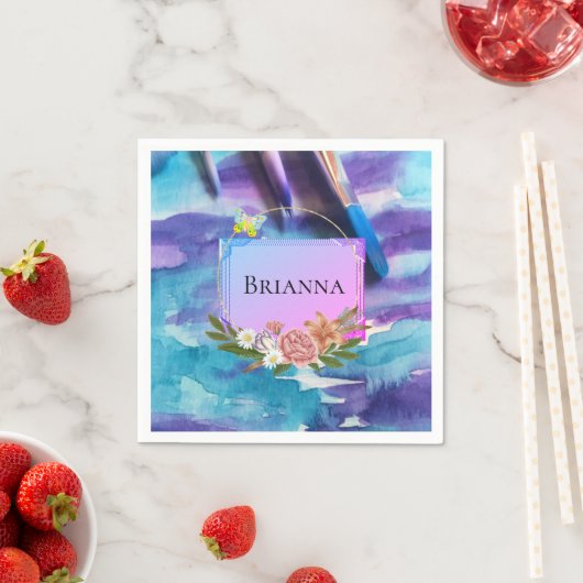 Papier luiers, Waterverf Floral Flowers Servet (Insitu)