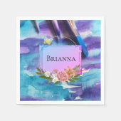 Papier luiers, Waterverf Floral Flowers Servet (Voorkant)