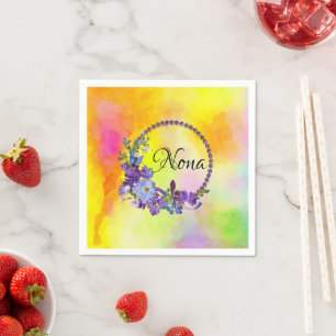 Papier luiers, Waterverf Floral Flowers Servet