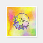 Papier luiers, Waterverf Floral Flowers Servet (Voorkant)