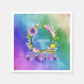 Papier luiers, Waterverven Floral Bumblebee Servet (Voorkant)