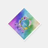 Papier luiers, Waterverven Floral Bumblebee Servet (Hoek)