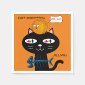 Papier luiers, zwarte katvis Botten kat-adoptie Servet (Voorkant)