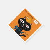 Papier luiers, zwarte katvis Botten kat-adoptie Servet (Hoek)