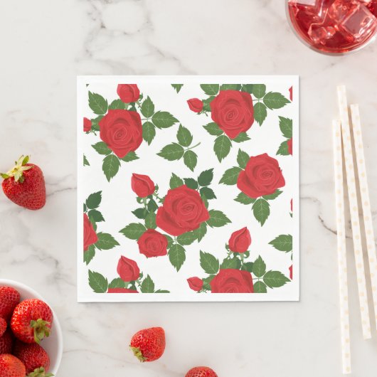 Papier-luirode rozen servet (Insitu)