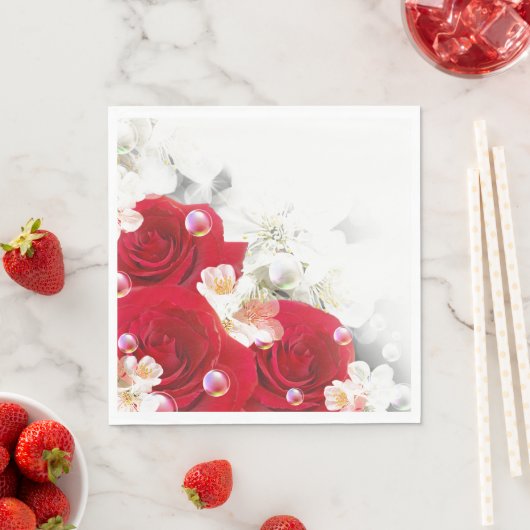 Papier-luirode rozen servetten (Insitu)