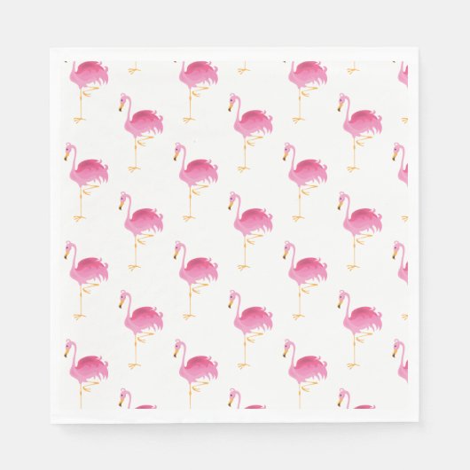 Papier-luiroze flamingos servetten (Voorkant)
