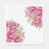 Papier-luiroze lilies servet (Voorkant)