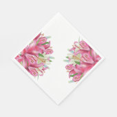 Papier-luiroze lilies servet (Hoek)