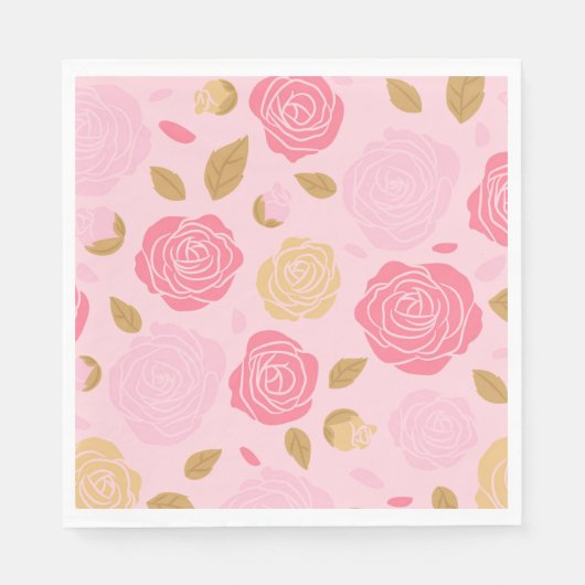 Papier-luiroze rozen servet (Voorkant)