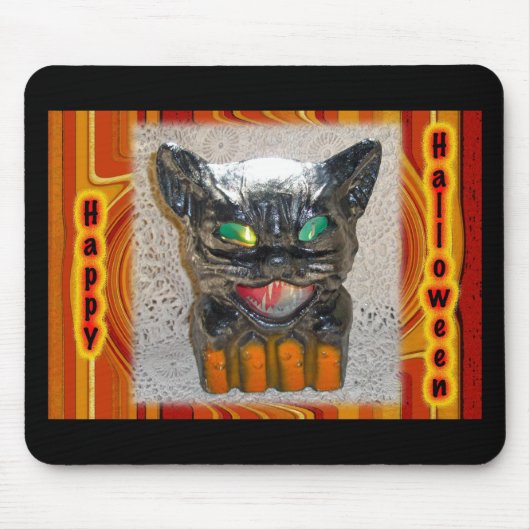 Papier Machine Halloween Cat Matching Items Muismat (Voorkant)