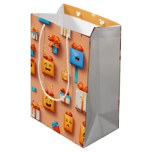 Papier Medium Gift Bag Medium Cadeauzakje (Achterkant Gekanteld)