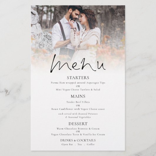 PAPIER | Menu Foto Elegant Script Wedding (Voorkant)