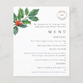 PAPIER | Menu Holly Berries Logo Kerstparty (Voorkant)
