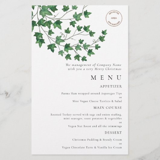 PAPIER | Menu Ivy Kerstparty (Voorkant)