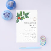 PAPIER | Menu Kerstfeestdag in Holly Berries (Enkel)